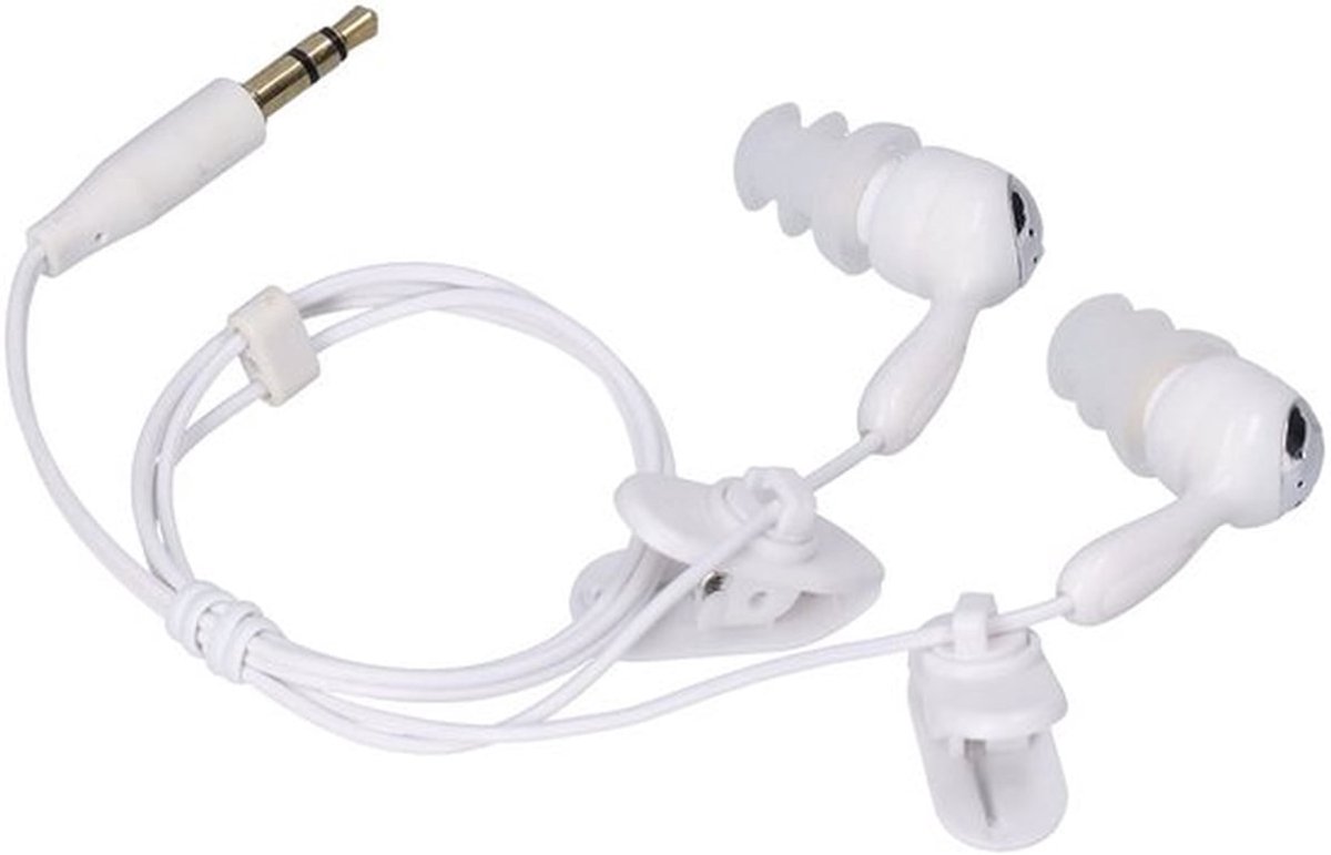 Waterdichte hoofdtelefoon - IPX8 in-ear oortelefoon - Geschikt voor sportactiviteiten - Wit - Perfect voor zwemmen en hardlopen