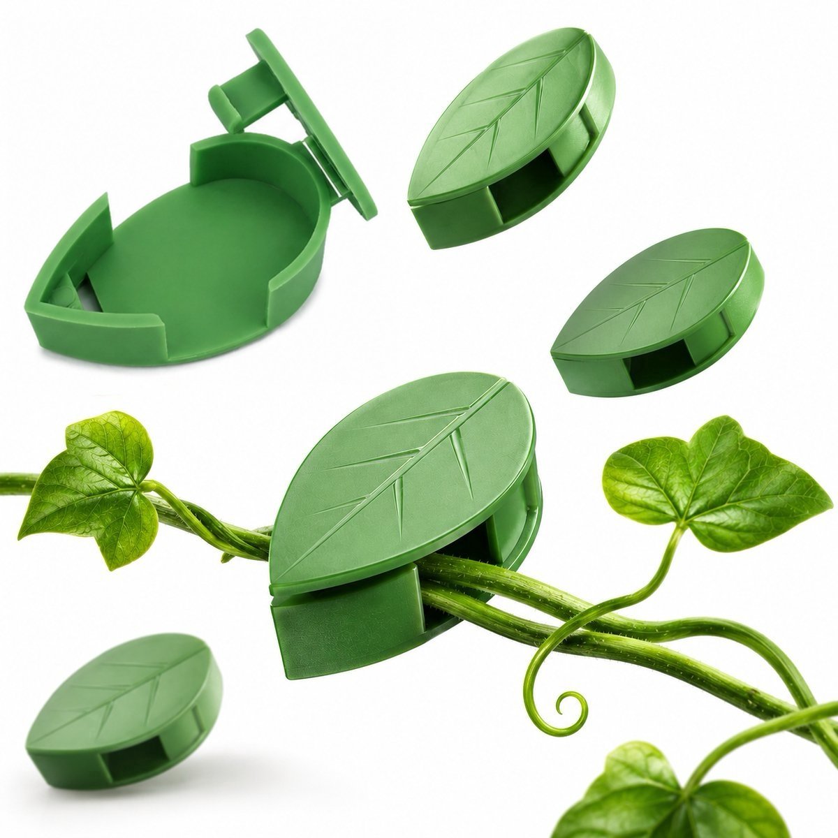 BOTC Plantenclips 50 stuks - Plant Ondersteuning - Zelfklevend - Plant Clips - Klimplant Begeleider - Opbinden Groen