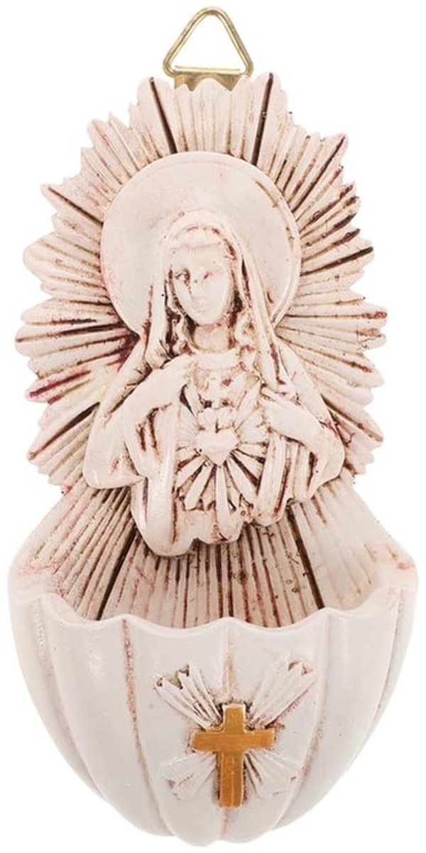 Wijwaterketel - Wanddecoratie Hars - Decoratie voor Kerk - Elegant en Praktisch - Afmetingen 12x6,2x3,5 cm - Duurzaam Gebruik