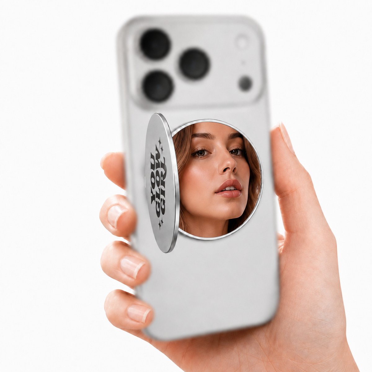 Musthavz MagMirror - Magnetische MagSafe Telefoonstandaard en Spiegel - You Glow Girl