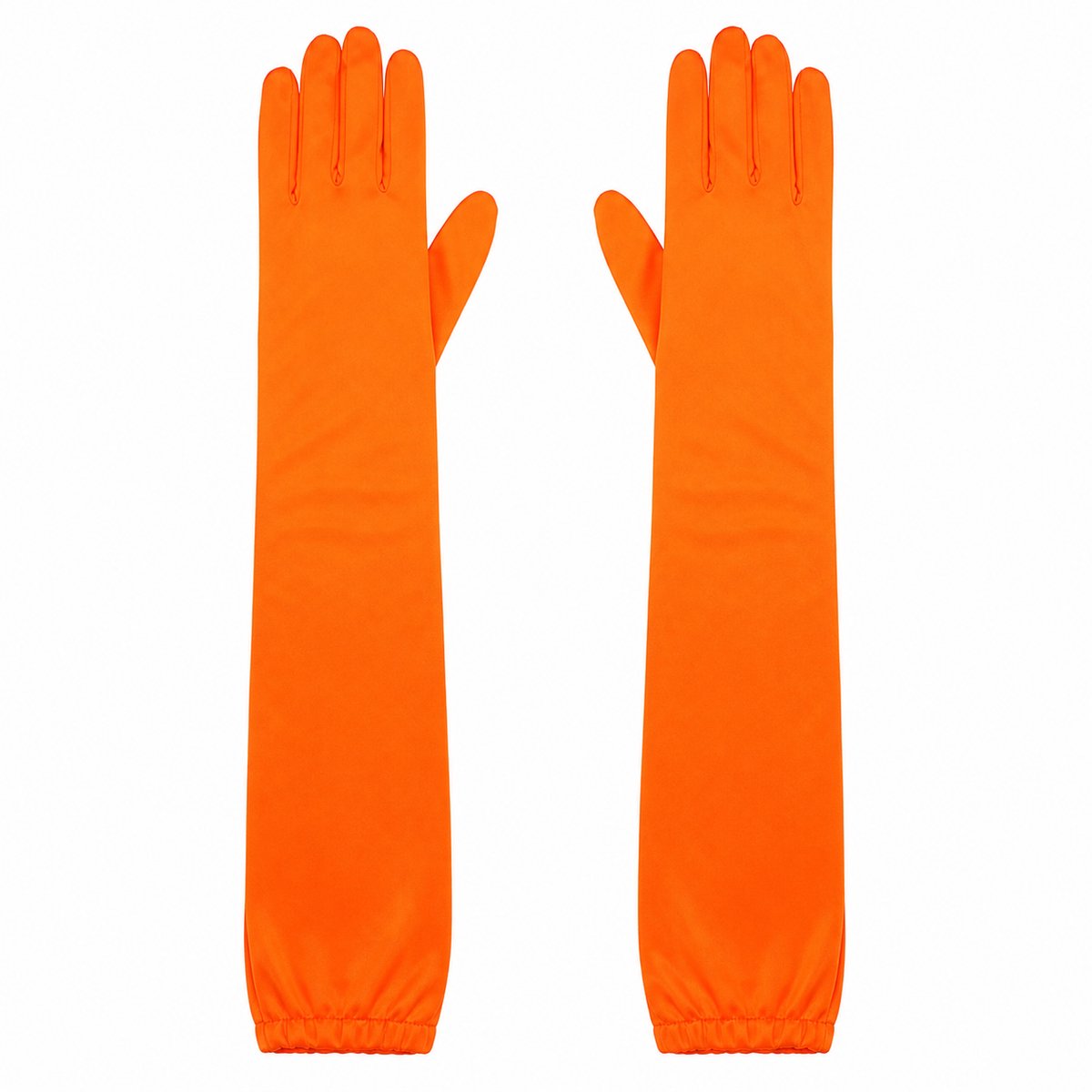 Oranje Lange Handschoenen – Unisex – Carnaval Koningsdag WK & EK – Oranje Verkleedaccessoire – Feestartikel