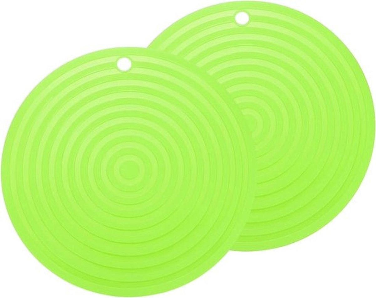 SnelShoppen - 2 Pcs Silicone Coasters voor Heet Pannen en Potten, 23.5cm Ronde Onderzetters, Warmtebestendige Multifunctionele Coasters met Hanggaatje