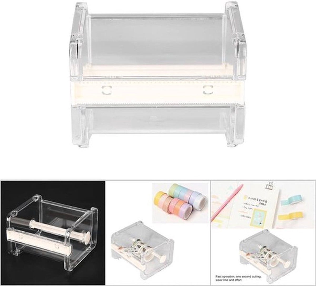 Tapedispenser 2-in-1 Ontwerp - Tape Houder - Tapesnijder - Antislip - Duurzaam - Snelle Bediening - Tapehouder
