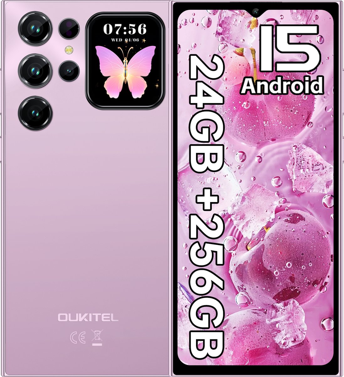 OUKITEL C62 Pro Smartphone 4G-6,88" HD-90Hz-24GB RAM-256GB ROM-5150mAh-13MP Camera-NFC-Android 15