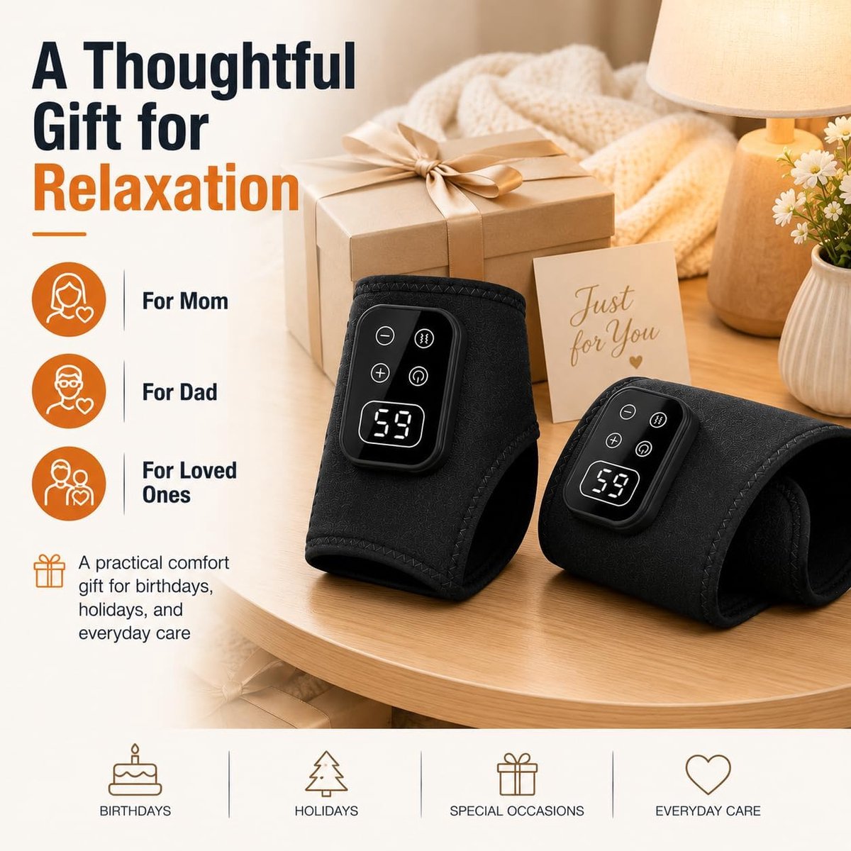 Draadloze Voetmassager met Warmtefunctie - Elektrische Voetmassage Apparaat met 3 Massagestanden en 5 Warmteniveaus - Voetwarmer voor Voetpijn Hielspoor en Plantaire Fasciitis - Verlicht Spierspanning — cadeau in Verzorging - foto 4