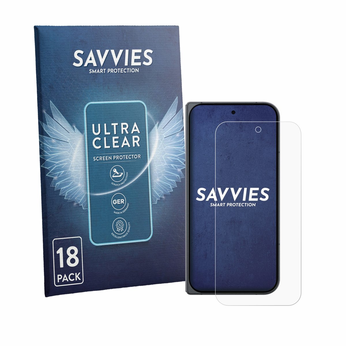 Savvies - Screenprotector voor Google Pixel 11 Pro Fold - Folie Beschermfolie transparant 18 Stuks