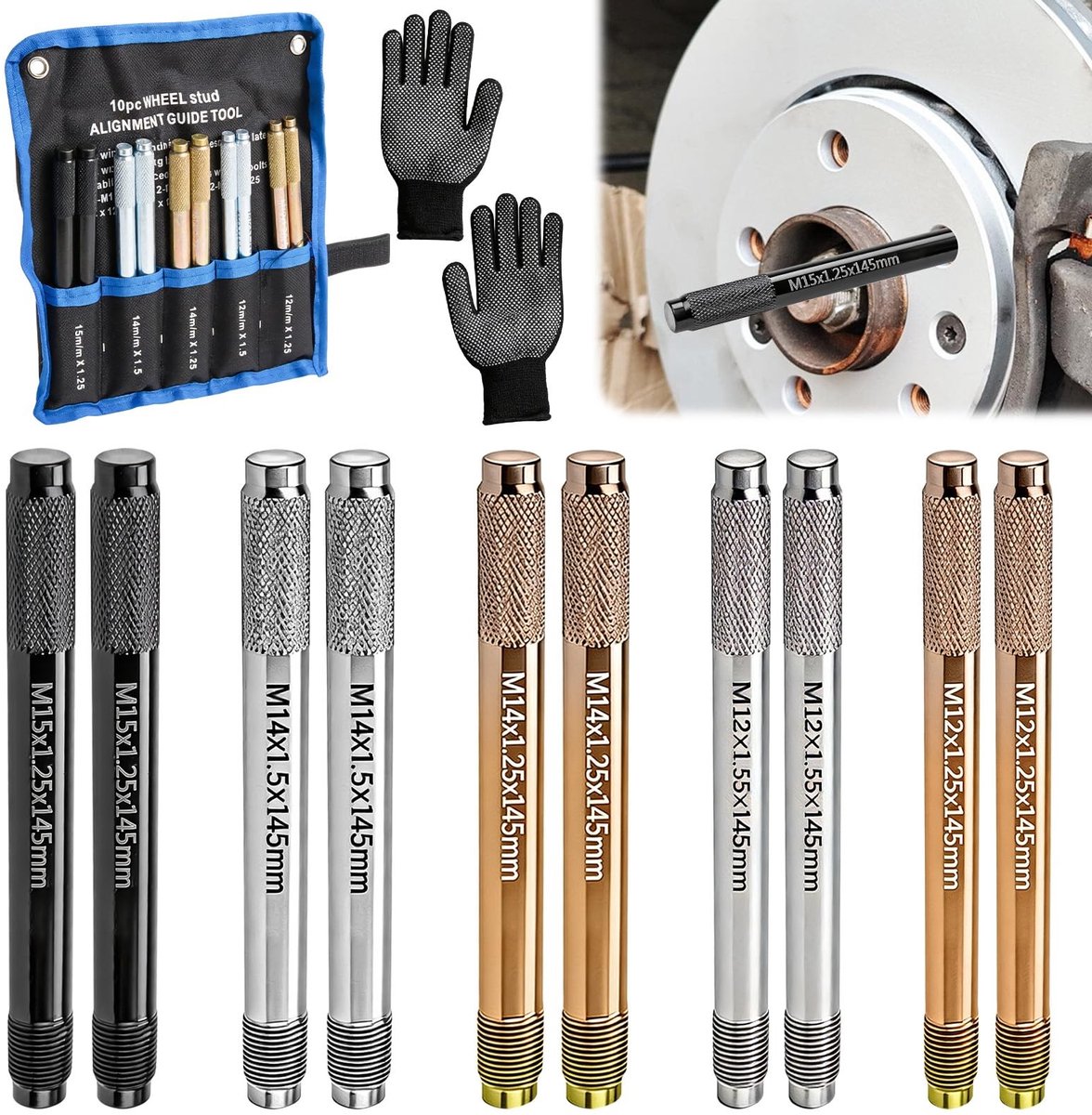 Solidchoice - Set van 10 Wielmontagehulp Fixeerbouten