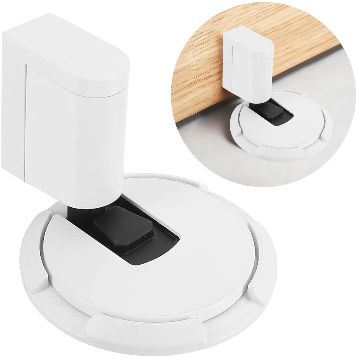 Solidchoice - Mechanische Deurstopper voor Vloer met Push-to-Lock Mechanisme (Wit)