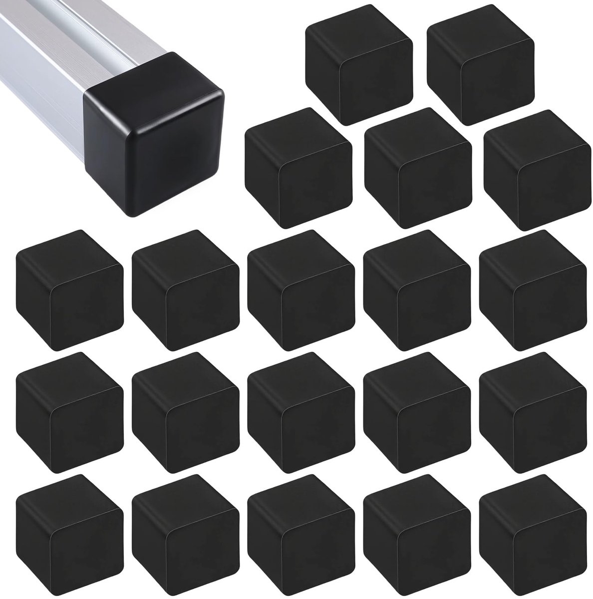 Solidchoice - 20 Delen Eindkappen voor Vierkante Aluminium Profielen