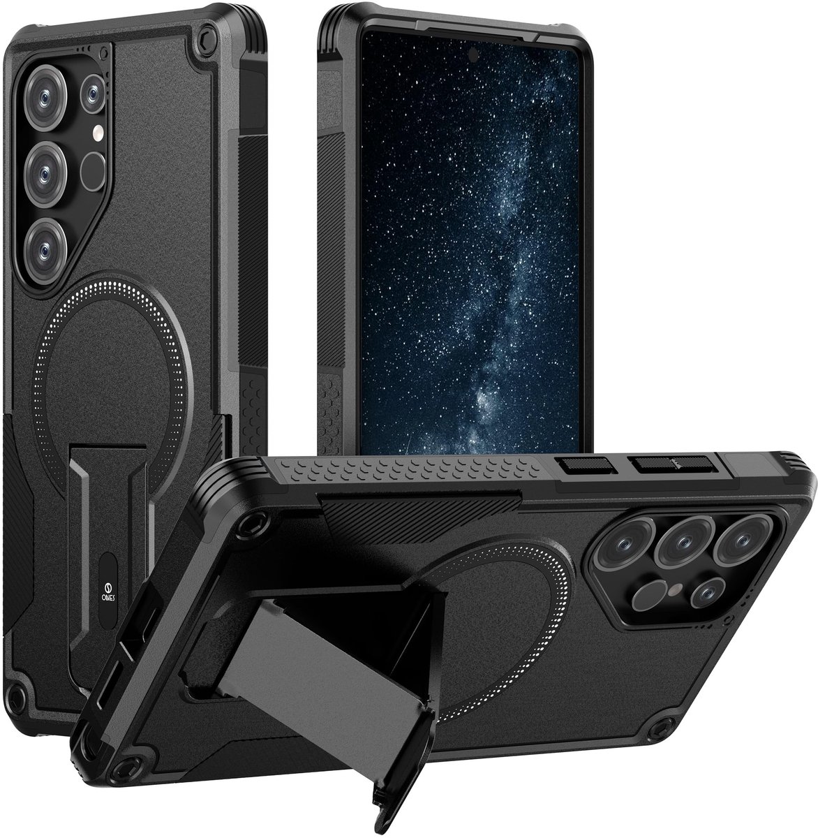 Solidchoice - Hoesje voor Galaxy S26 Ultra, dubbellaags met MIL-bescherming en verborgen standaard
