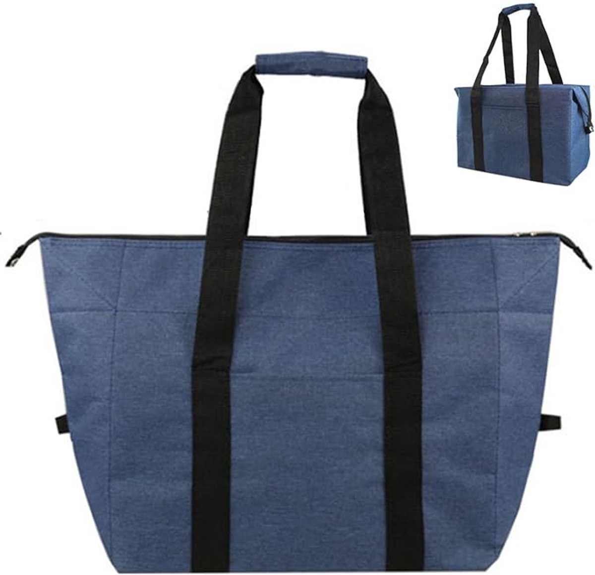 KZQ Opvouwbare geïsoleerde tas - Draagbare, lekvrije geïsoleerde picknicktas - Koeltas - Geschikt voor eten, buitenactiviteiten, picknicks, kamperen, familieactiviteiten - 56x19x34 cm - Marineblauw