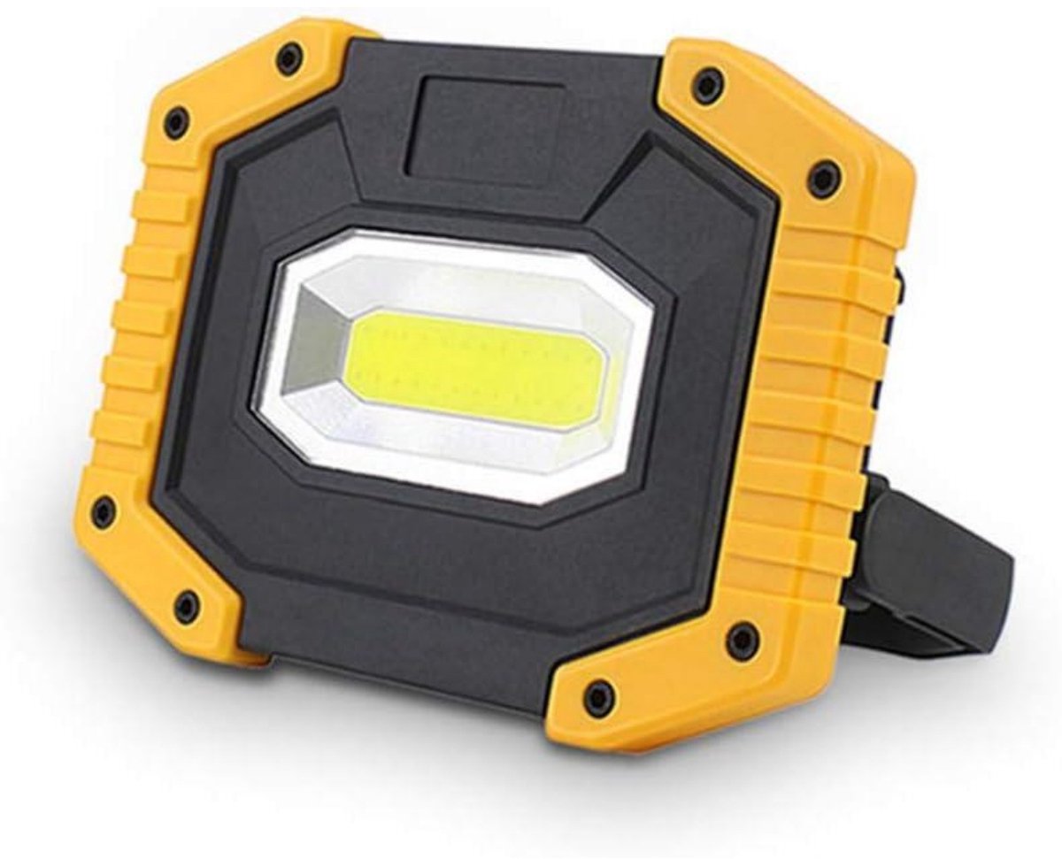 SSTRWGOOD Oplaadbare LED-schijnwerper - Met Zachte Rubberen Hoeken en 180° Draaibare Antislip Handgreep - 3 Lichtmodi - Geschikt voor Camping, Bouwplaats, Garage en Werkplaats - USB Oplaadbaar 5200mAh - IP65 Waterdicht