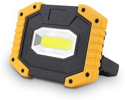 SSTRWGOOD Oplaadbare LED-schijnwerper - Met Zachte Rubberen Hoeken en 180° Draaibare Antislip Handgreep - 3 Lichtmodi - Geschikt voor Camping, Bouwplaats, Garage en Werkplaats - USB Oplaadbaar 5200mAh - IP65 Waterdicht