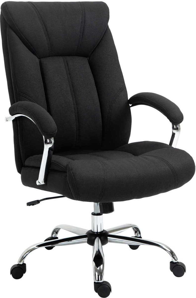 Vinsetto bureaustoel - linnen (100% polyester) - 78x65x118cm - zwart