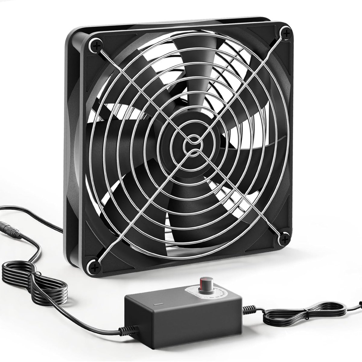 Behuizingsventilator - Zwart - 140 mm - Instelbare Snelheidsregeling - Voor PC's en Elektronische Apparaten