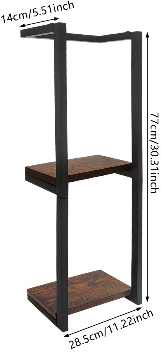 JOYNEXTBUY - Handdoekrek voor Badkamer – Wand Handdoekhouder – Handdoekopberger – Gastenhanddoekhouder – Keuken & Badkamer – Bruin