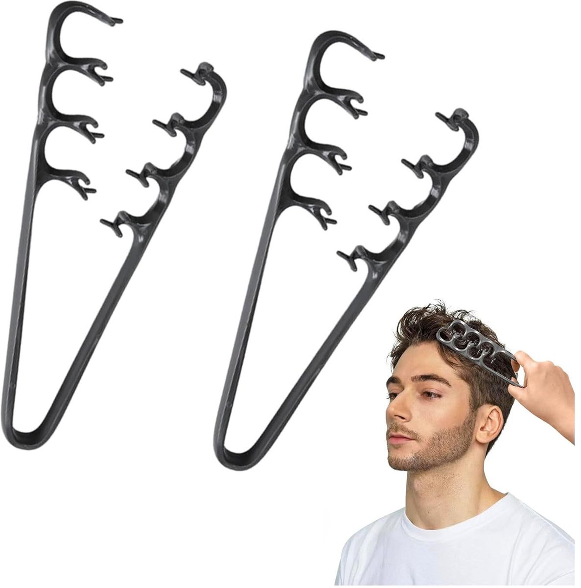 2 stuks Verbeterde Haarknipkam– Textuurkam – Stylingkam – Voor volumineus haar – Pony verdelen & krullen – Unisex – Zwart