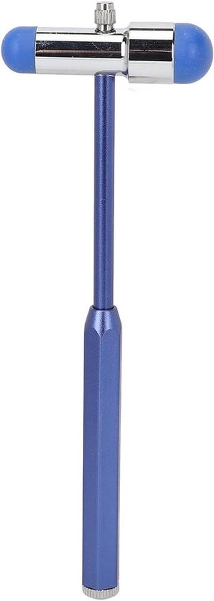 Reflexhamer van aluminiumlegering voor neurologische testen met gehumaniseerd handvat - blauw - neurologisch onderzoek - reflextesten - huidreacties