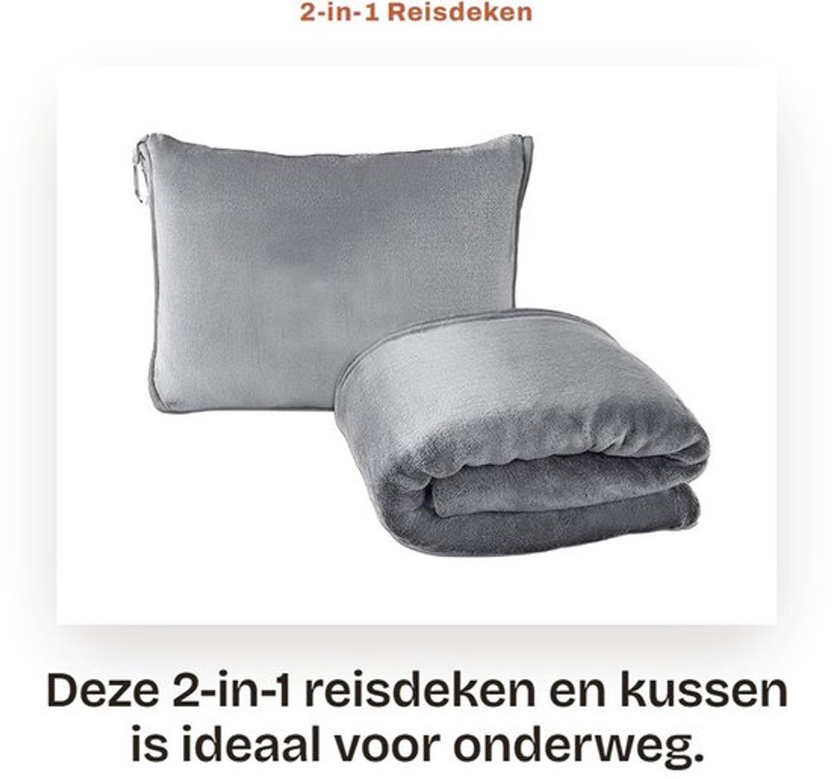 Reisdeken 2-in-1 - Ultr lichtgewicht - Warm Vliegtuigdeken - Transformatiekussen - Kussen met Bagagehoes - 230GSM Flanel - Reiskussen