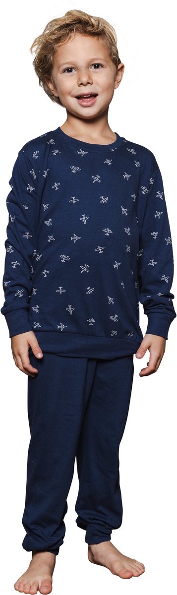 Katoenen heren pyjama donkerblauw Pastunette Blauw man 104