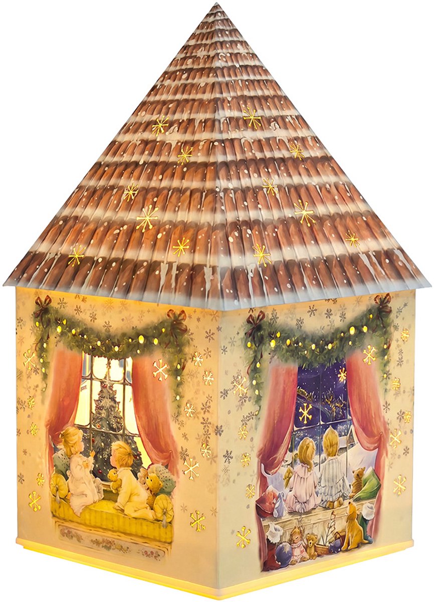 Clayre & Eef Decoratie Huis met LED Bruin
