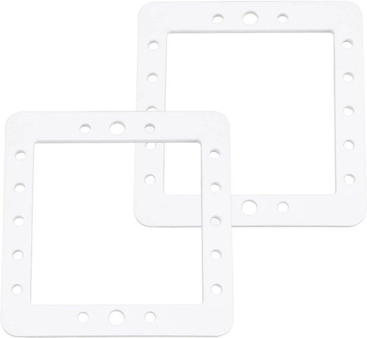 Dubbellaags afdichting voor Mini Skimmer zwembad - Flensafdichting - Lipafdichting - Geschikt voor 2 stuks - Wit - Vierkante mond afdichting - 145 x 140 mm - Pakking - Skimmer - Zwembad