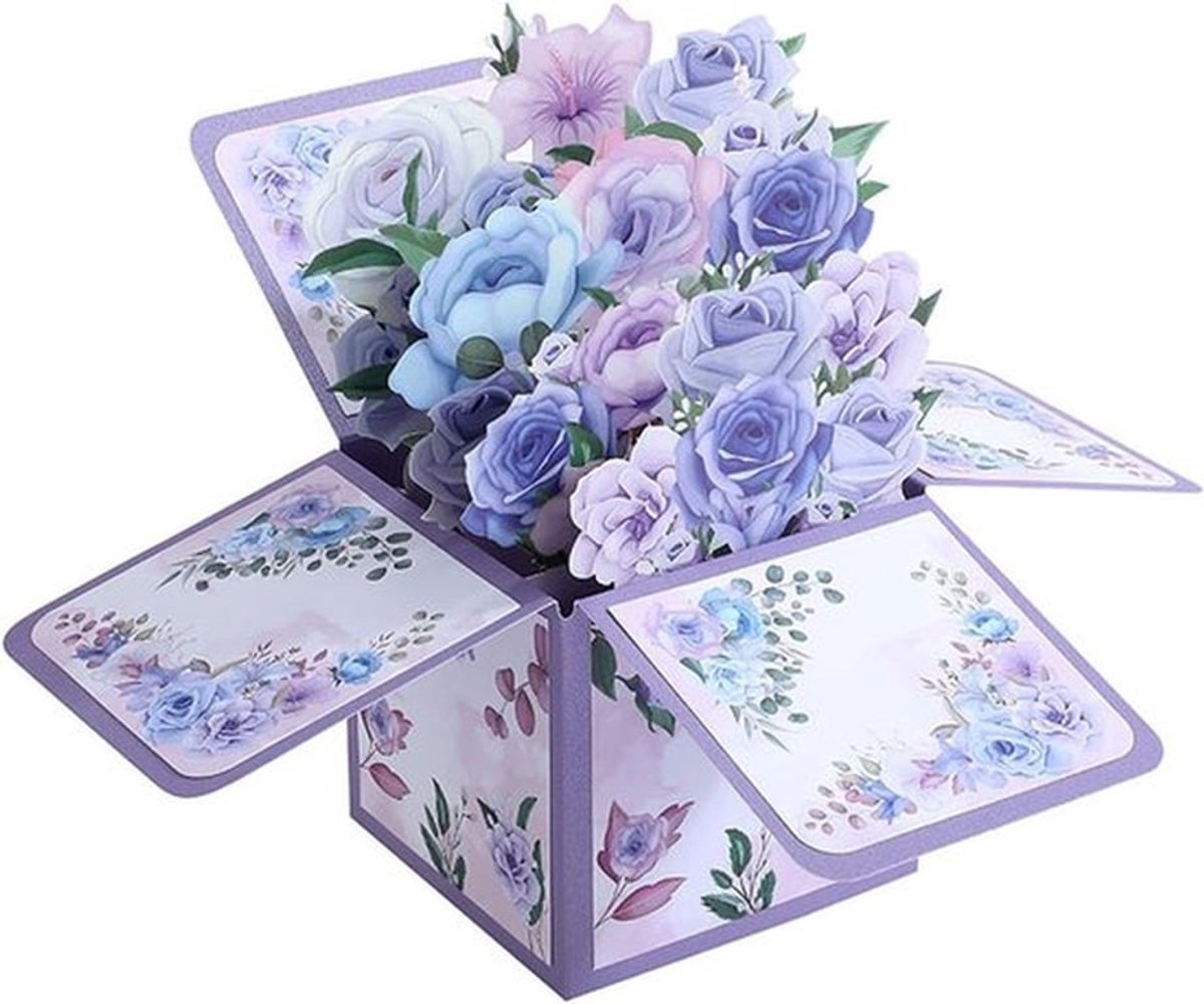 3D Bloemenkaart met Vlinder voor Verjaardag, Pensioen of Cadeau - Inclusief Envelop en Unieke Groet