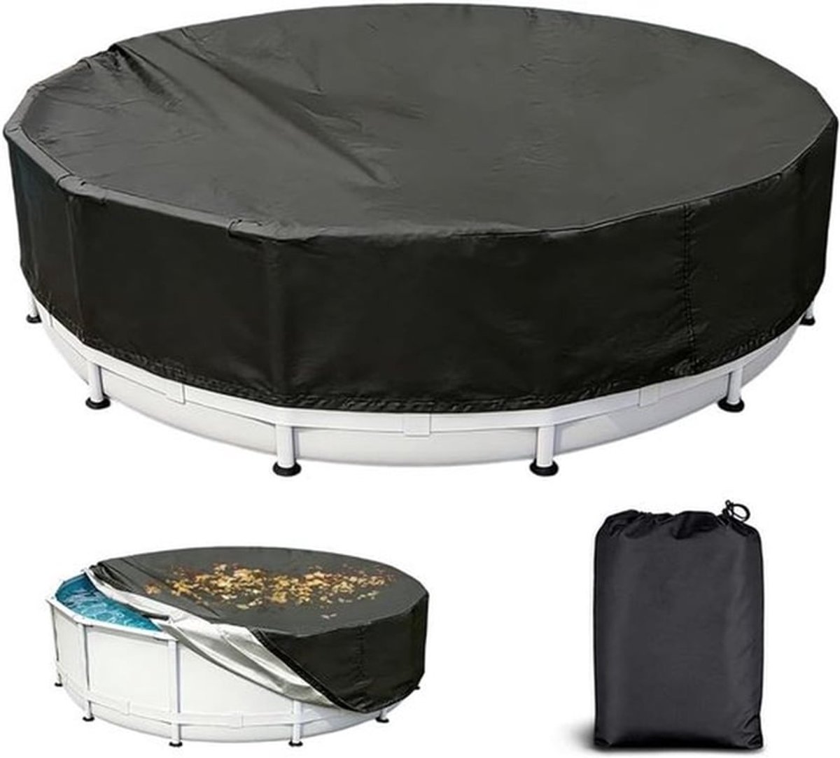Ronde zwembadafdekking 122 x 30 cm voor honden, waterdichte bescherming, ideaal voor buitenzwembaden en onderhoud van schone zwembaden