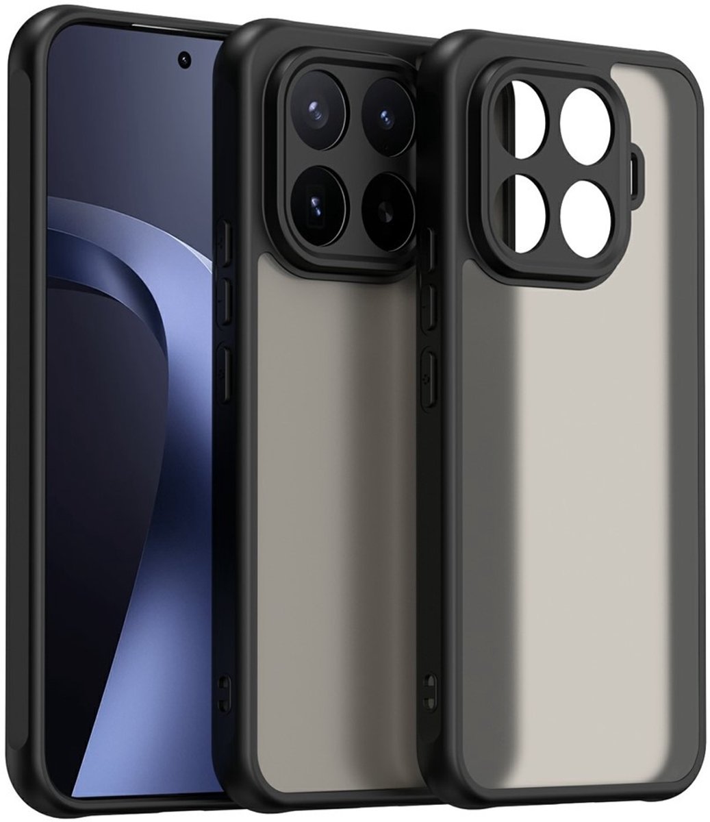Coverup Hoesje - Geschikt voor Xiaomi 17T Pro Hoesje - Coverup Mat Transparante Back Cover met Camera Cover - Zwart