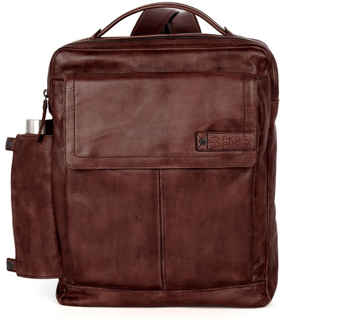 Leren Laptop Rugzak - 15.6 inch - Fred - Donkerbruin