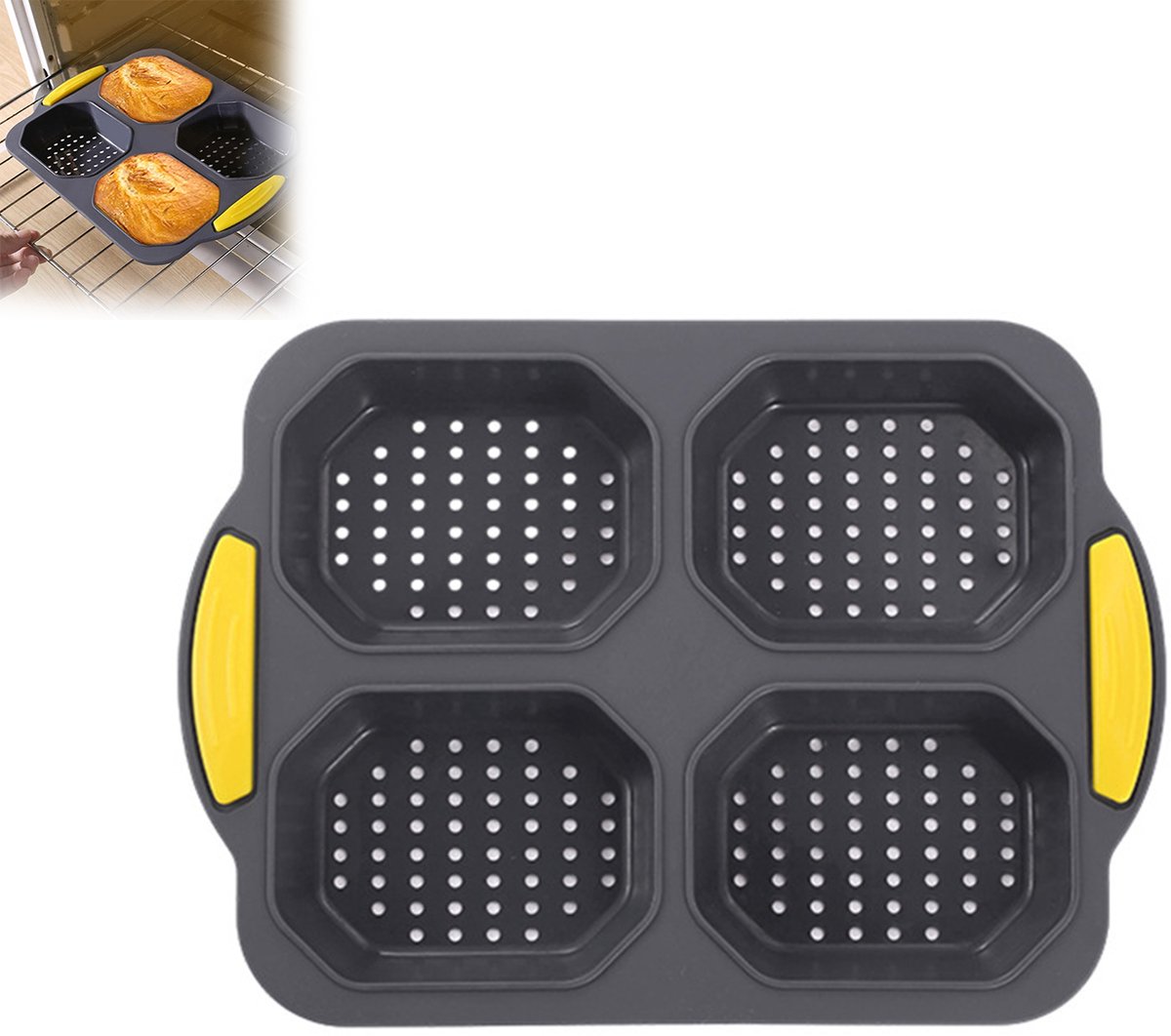 Siliconen bakvorm voor brood en hamburgerbroodjes – hittebestendig en multifunctioneel – geschikt voor diverse soorten gebak en thuisgebruik