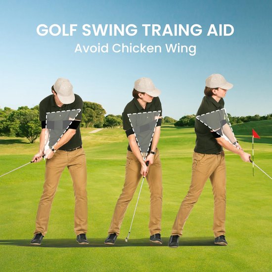 Zwarte golfswing trainingsband - Swingondersteuning - Armcorrector - Voor armsynchronisatie en houdingscorrectie - Geschikt voor beginners - 34,5*7 cm — afbeelding 5
