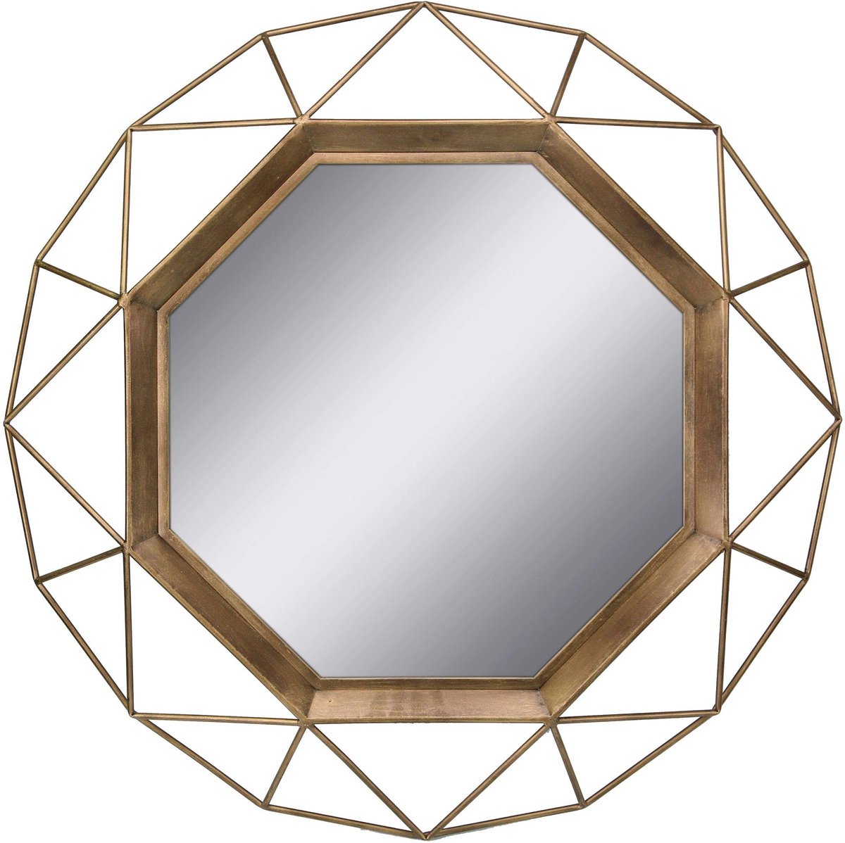 Solidchoice - Goud Geometrisch Wandspiegel 30x30 cm