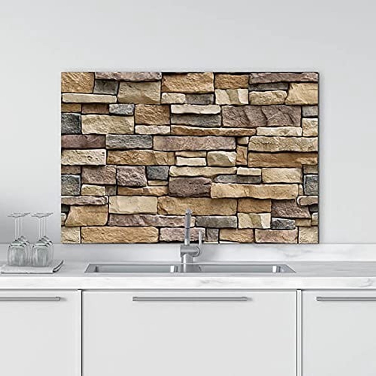 Solidchoice - Keuken Spatscherm van Metaal, 48 x 72 cm