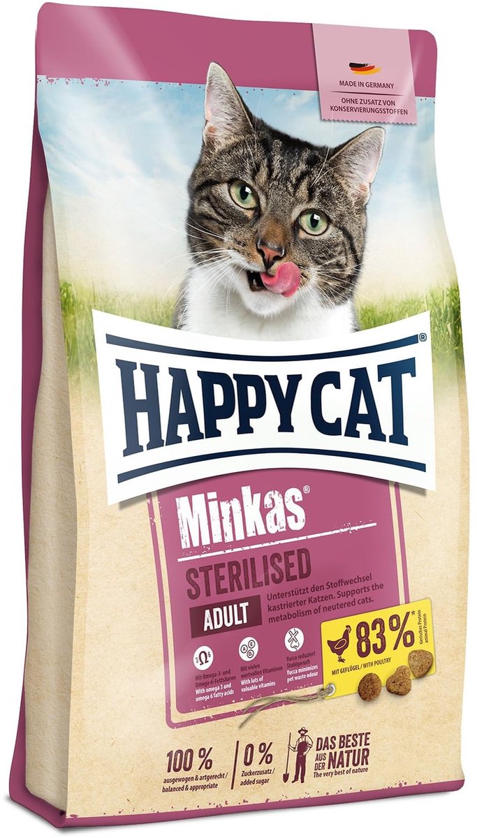 Solidchoice - Minkas Sterilised Droogvoer met Gefouleerd Vlees voor Neutered Katten