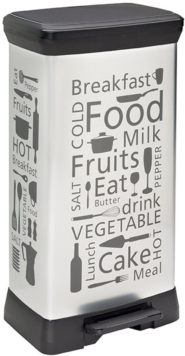 Solidchoice - Decoratieve Pedal Bin 50 Liter Zilver van Polypropyleen