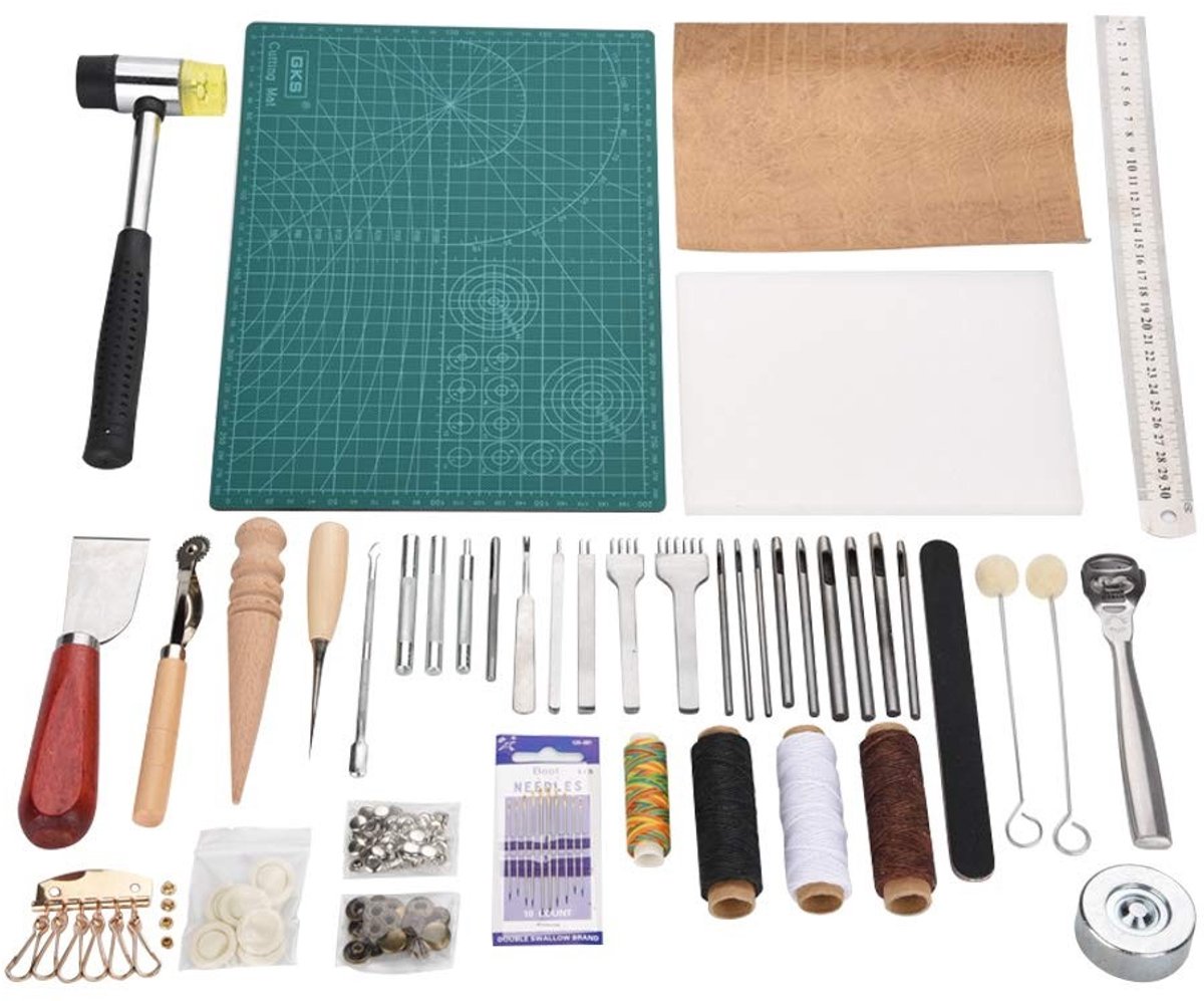 Solidchoice - 42-delige Leerbewerking Gereedschapsset