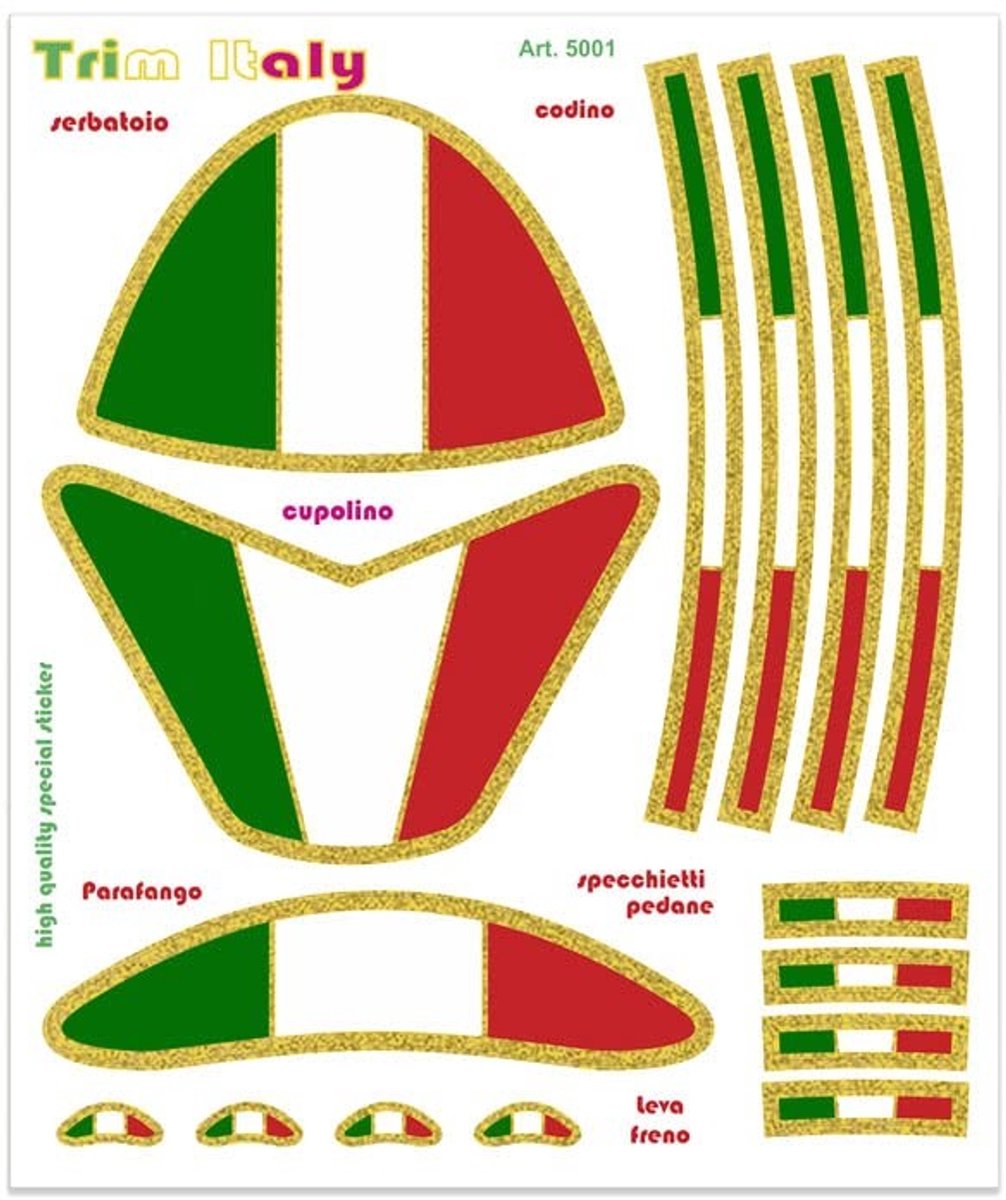Solidchoice - Italiaanse Sticker Set voor Motor met Driekleurig Ontwerp