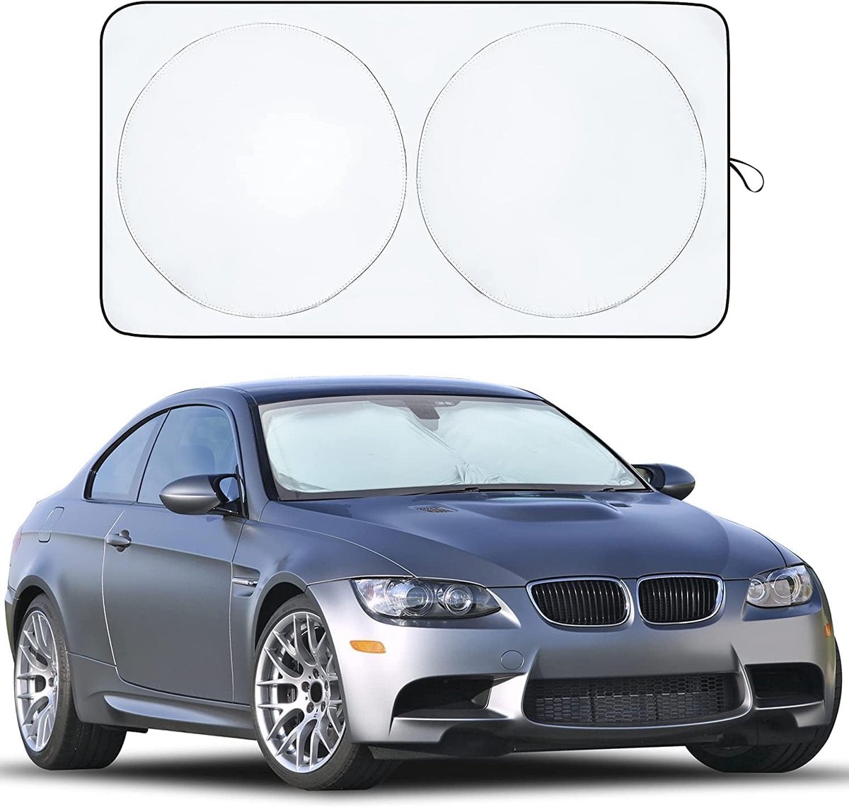 Casalora® Voorruit Zonnescherm Auto – 160x90cm – 170T Zilverfolie UV Warmtewerend – Opvouwbare Auto Raamhoes voor SUV, Sedan & Personenauto – Dubbele Ring