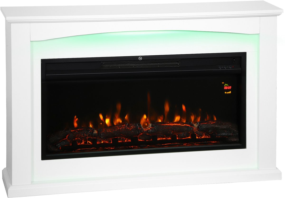 HOMCOM-Elektrische Haard-MDF-121x25x77cm-Wit