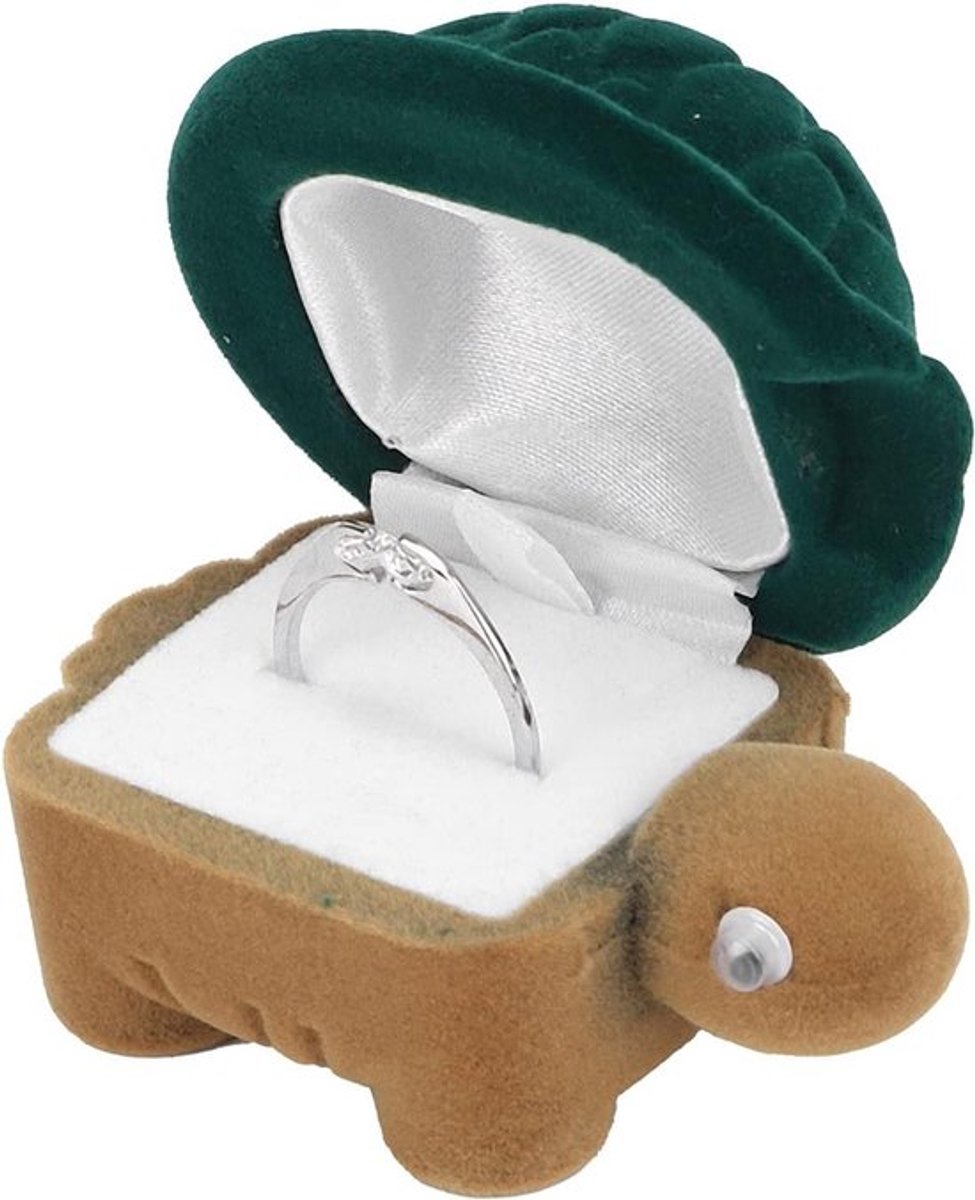 Ring opbergdoos - schildpad thema - bruiloft ring doos - ring en oorbel opslag - geschenkdoos - schattige ringbox - kleine beschermdoos.