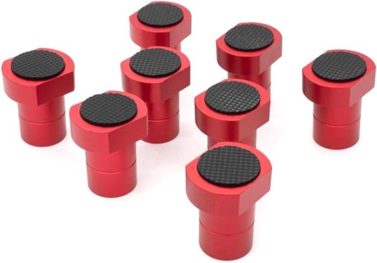Aluminium Bankhonden Set - 8 Stuks, Houtbewerkingsklemmen 3/4 Inch, MFT-stoppen, Werkbank accessoires, Rood.