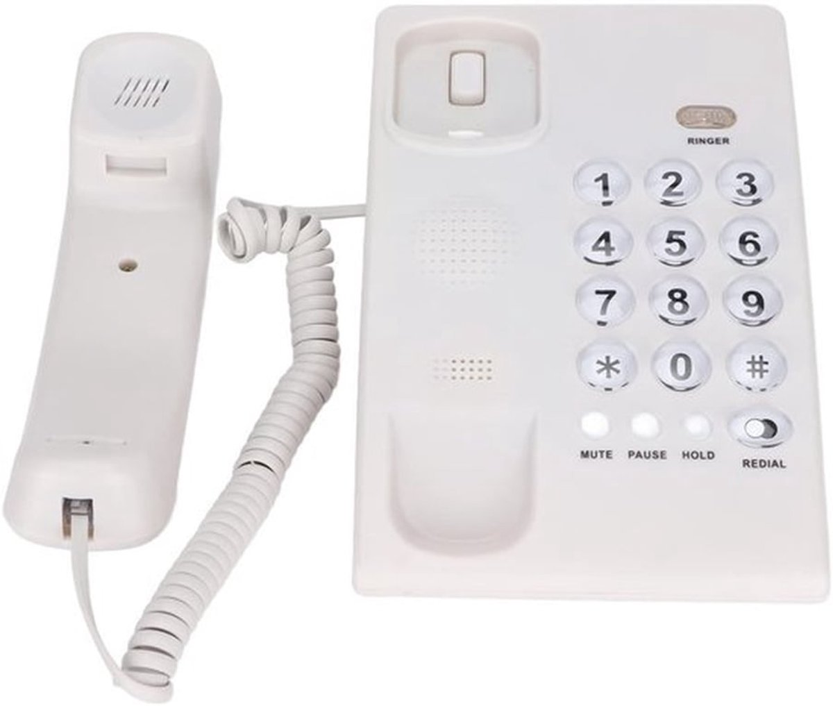 Desktop-draadloze telefoon - Grote knop - Hoog volume - Wit - Thuis kantoor - Hotel - Gebruiksvriendelijk