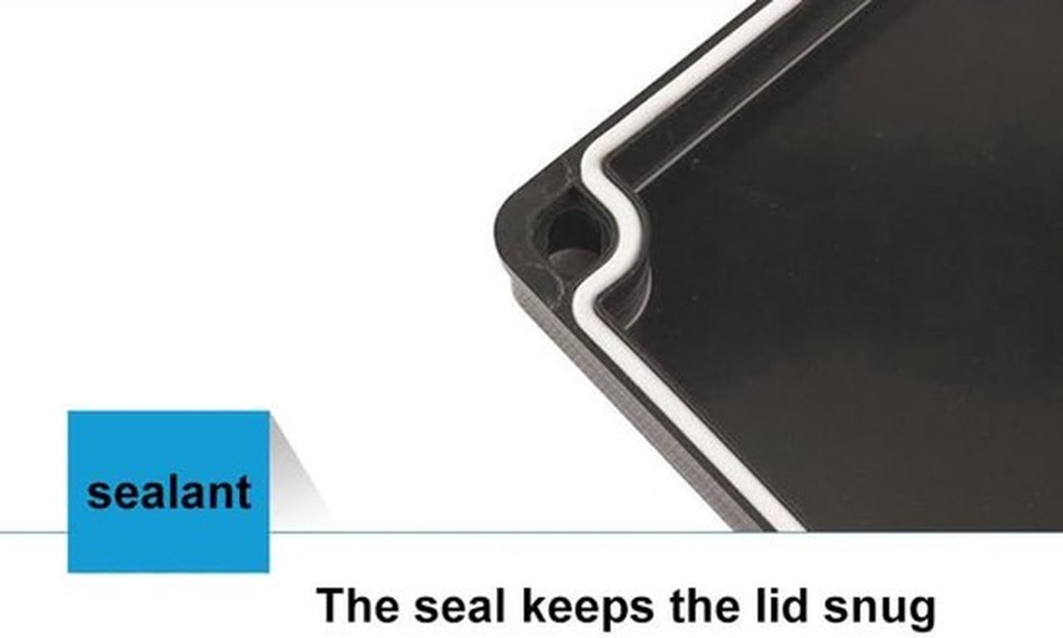 Aansluitdoos elektrisch projectbox stofdicht en weerbestendig zwart 200 x 120 x 75 mm