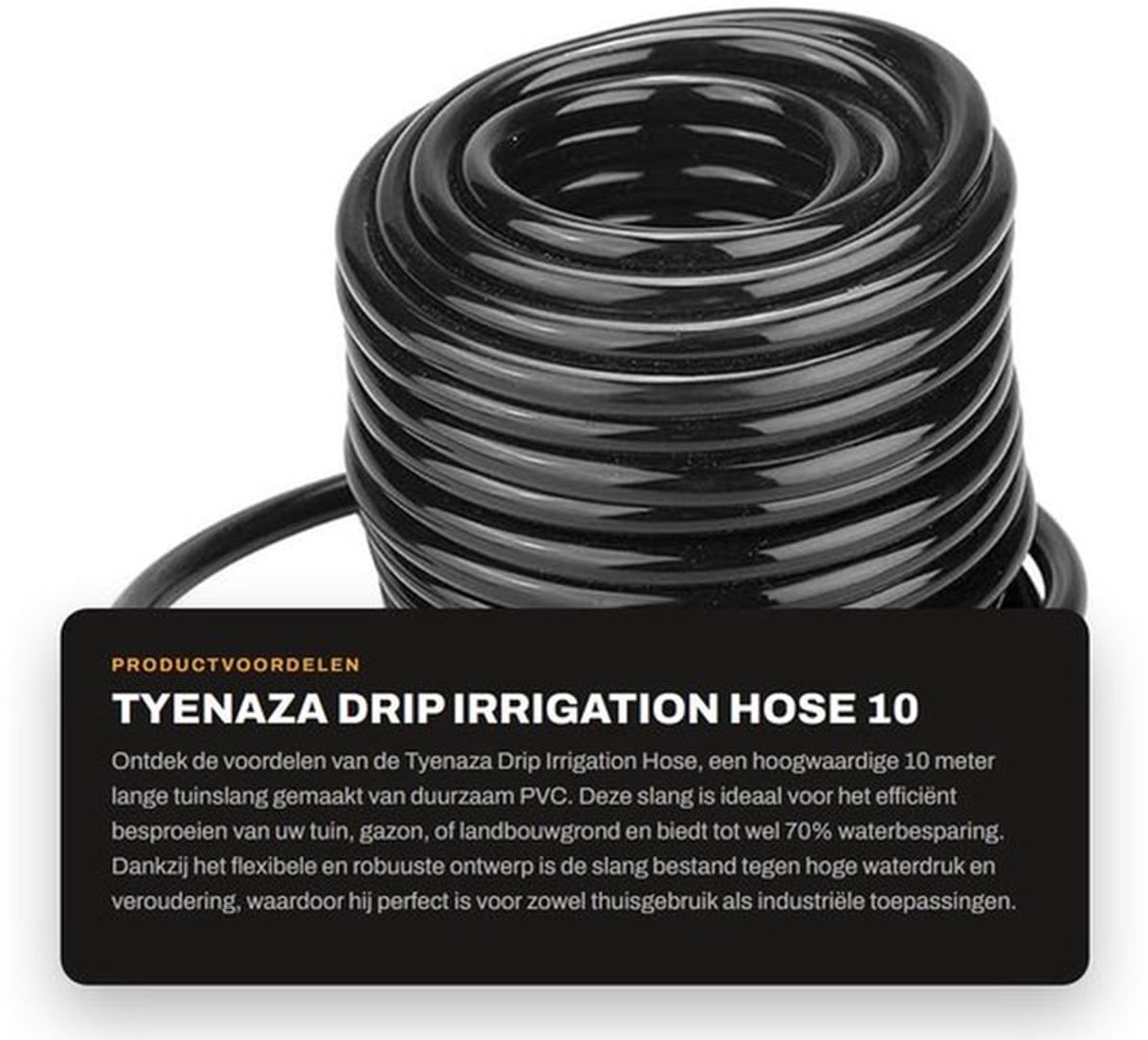 Drip Irrigation Hose 10 m - PVC Irrigatie Slang - Duurzaam - Flexibel - Waterbesparend - Geschikt voor Tuin en Landbouw - Irrigatietube