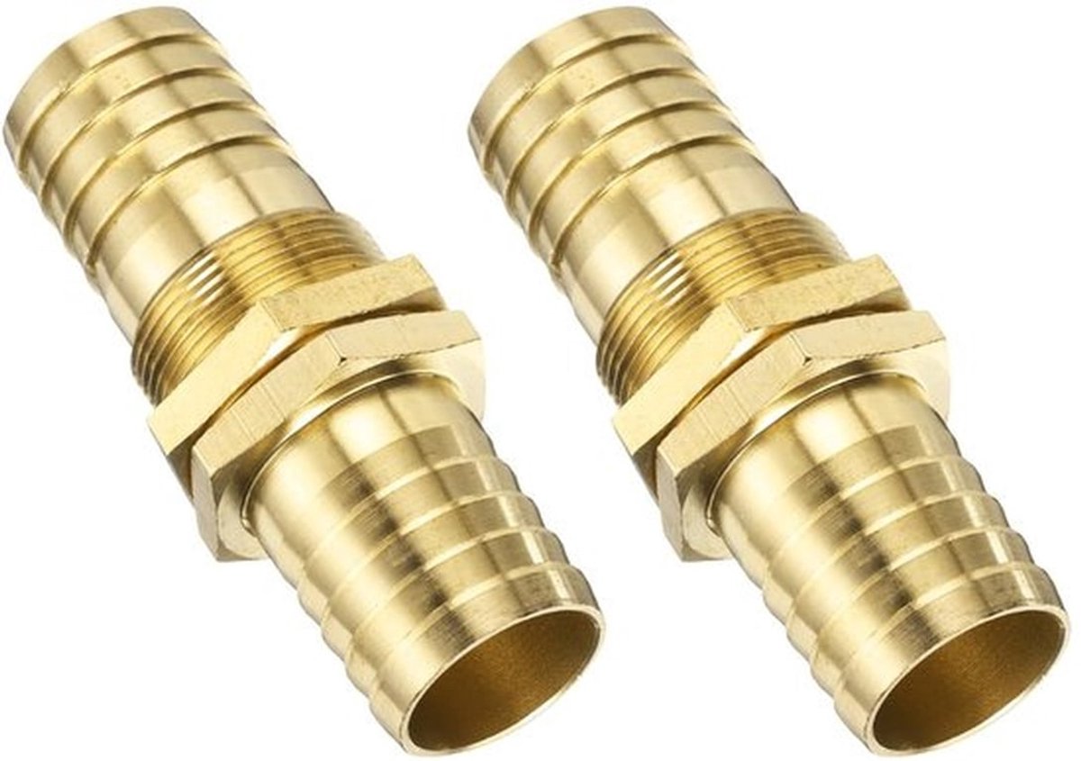 Slangconnector 2 Stuks - Messing Slangverbinder - 3/4 Inch ID - Water/Fuel/Lucht - Corrosiebestendig - Eenvoudige Installatie - Slangfitting