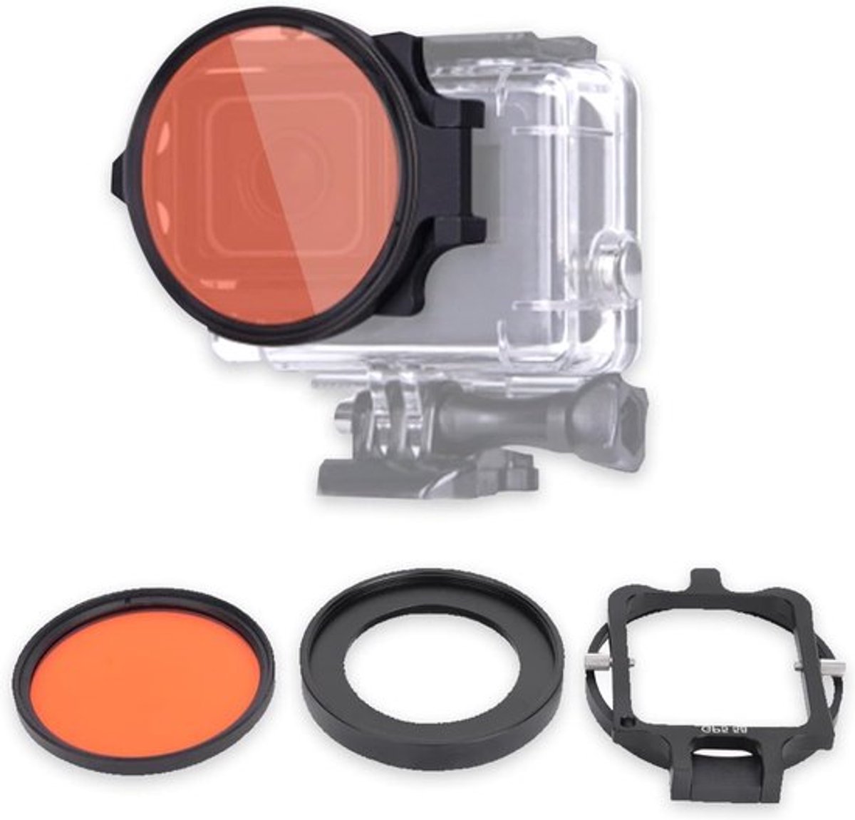Diepzeefilter voor Actiecamera - 58mm Rood Duikfilter met 16x Macro Close-up Optisch Glazen Lens voor Onderwaterfotografie en Videografie