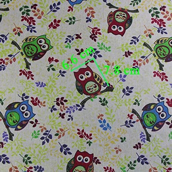 Katoenen Stof met Uil Print voor Naaien en Quilten - 150 cm Breed voor Doe-Het-Zelf Decoratie — afbeelding 5