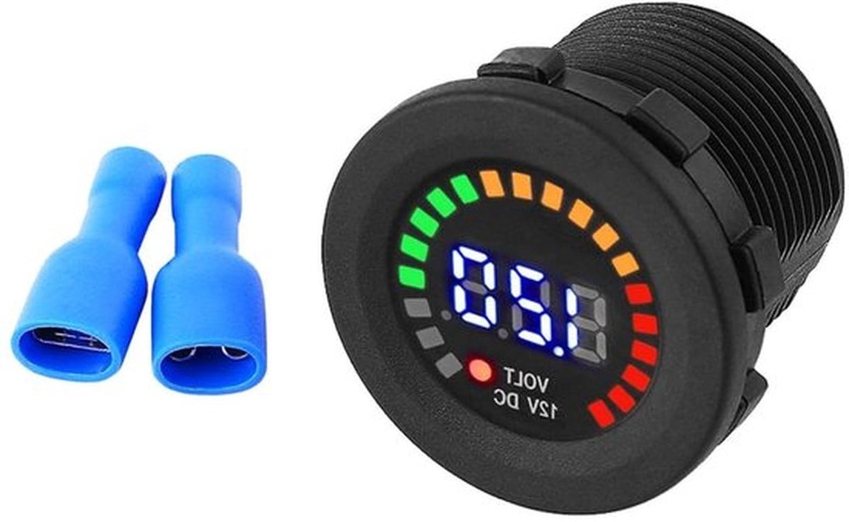 Digitale LED display 12V Voltmeter voor motorfiets - Waterdicht accu indicator met DC voltmeter - Auto boot ATV UTV caravan