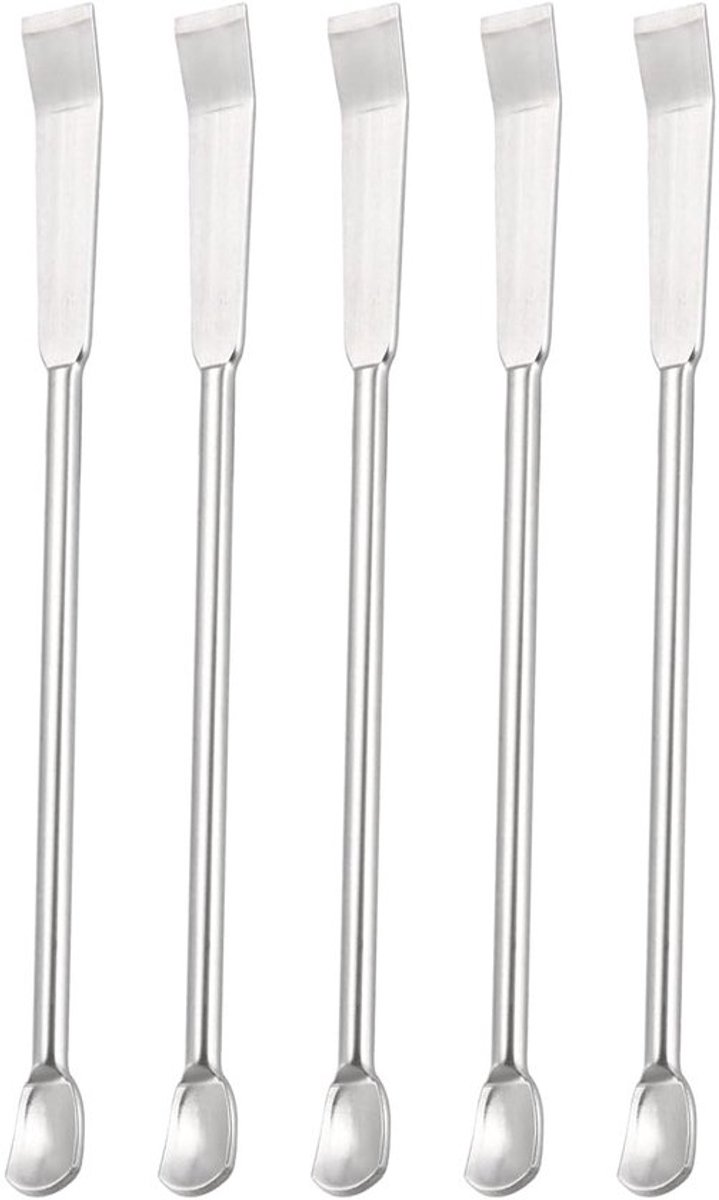 5 stuks laboratoriumspatel - lepels - 304 roestvrij staal - micromonstermix - ideale meting voor laboratorium (100 mm/4 inch)
